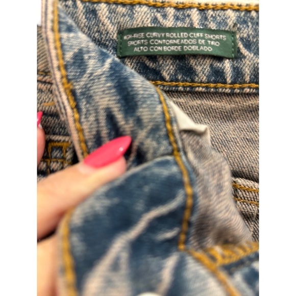 Wild Fable Size 10 Denim High-Rise Rolled Cuff Jean Shorts Fair Trade Certified - Picture 6 of 6